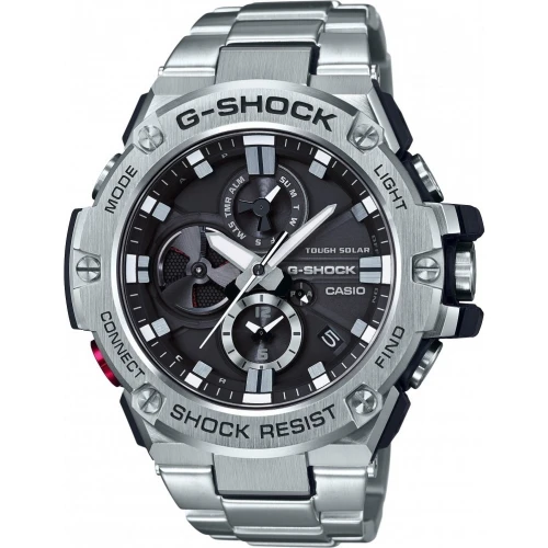 CASIO "Ηλιακό" G-Shock με Μπρασελέ από Ανοξείδωτο Ατσάλι GST-B100D-1AER