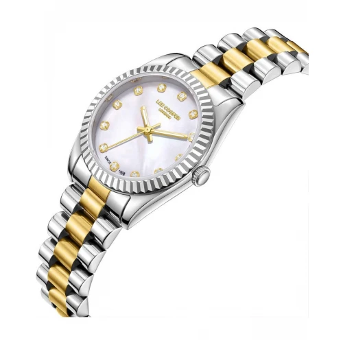 LEE COOPER Crystals με Μπρασελέ Δύο Τόνων από Super-Metal και Ζιργκόν LC08212.220