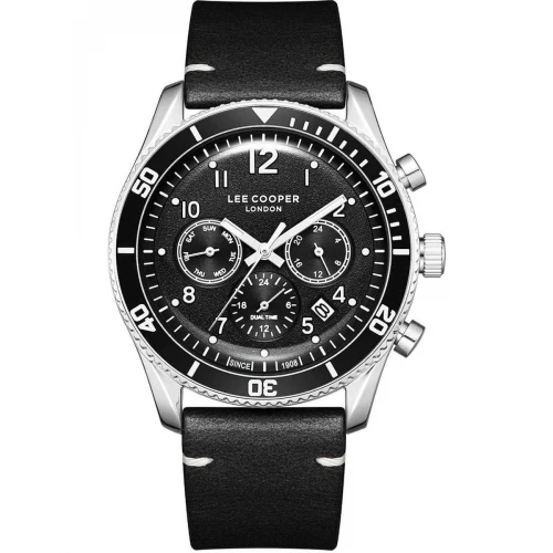 LEE COOPER Dual-Time Με Μαύρο Δερμάτινο Λουράκι LC08260.351