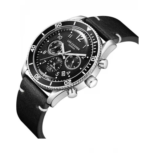 LEE COOPER Dual-Time Με Μαύρο Δερμάτινο Λουράκι LC08260.351