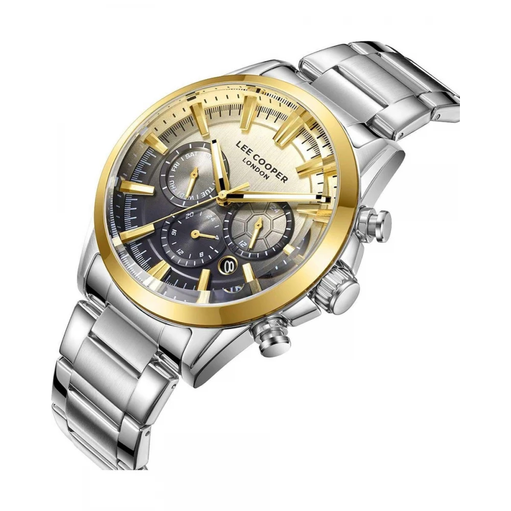 LEE COOPER Dual-Time Με Ασημί Μπρασελέ από Super-Metal LC08305.210