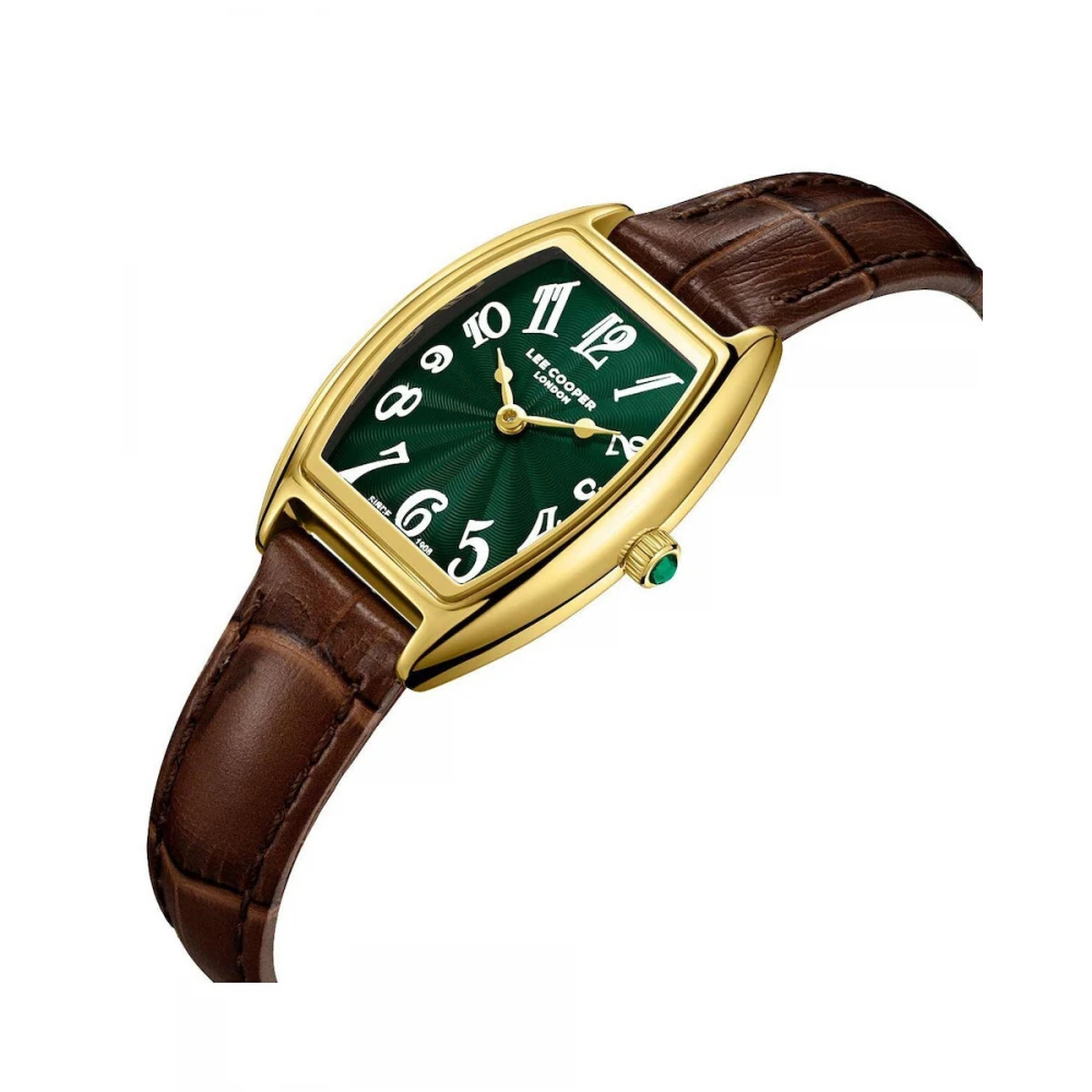 LEE COOPER Χρυσό με Κα΄φέ Δερμάτινο Λουράκι LC08315.172