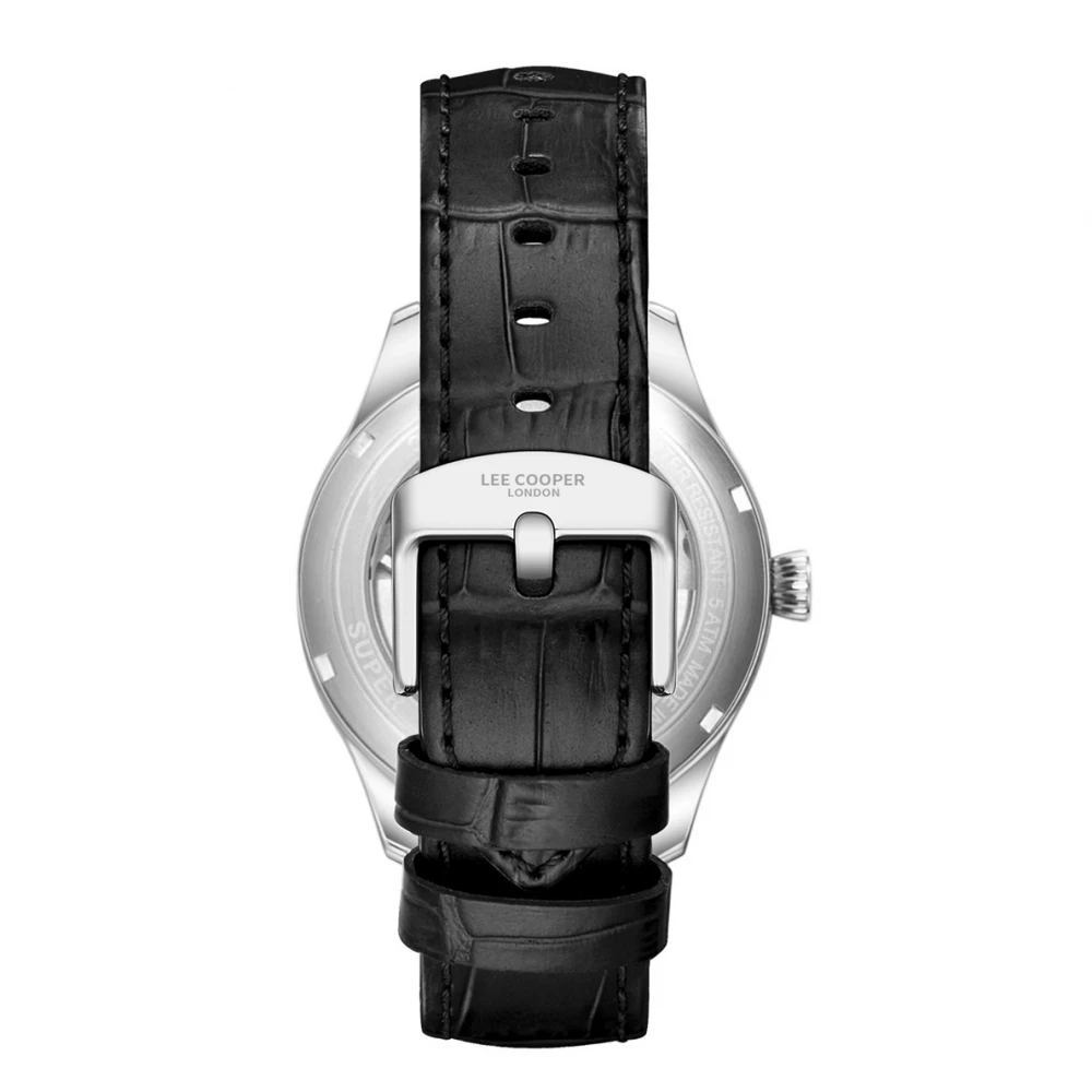 LEE COOPER Automatic Ρολόι με Μαύρο Δερμάτινο Λουράκι LC08441.351