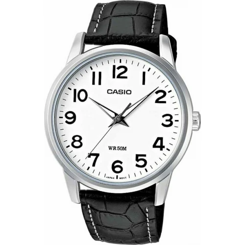 CASIO Collection με Μαύρο Δερμάτινο Λουράκι MTP-1303P-7BVDF