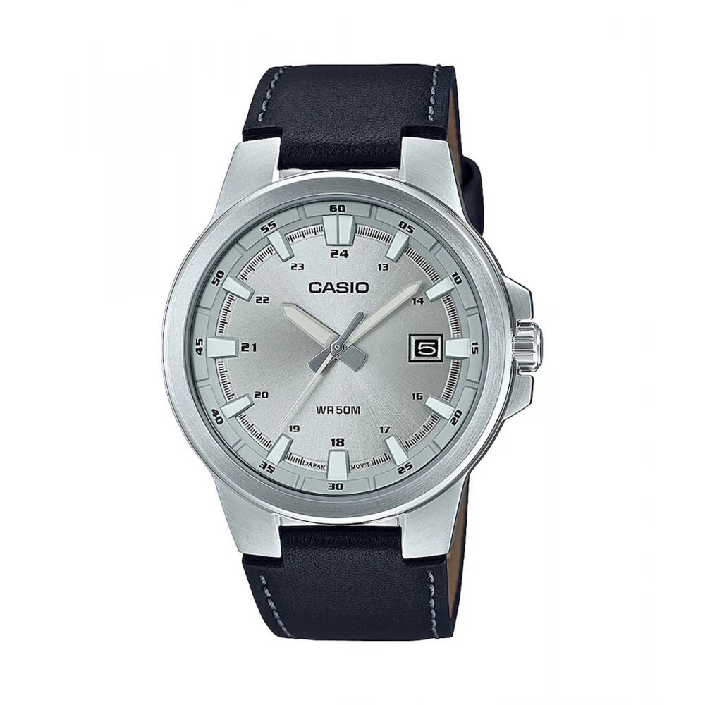 CASIO Collection με Σκούρο Μπλέ Δερμάτινο Λουράκι MTP-E173L-7AVEF