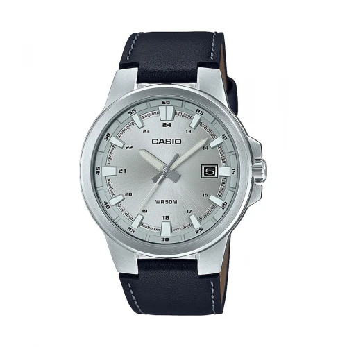 CASIO Collection με Σκούρο Μπλέ Δερμάτινο Λουράκι MTP-E173L-7AVEF