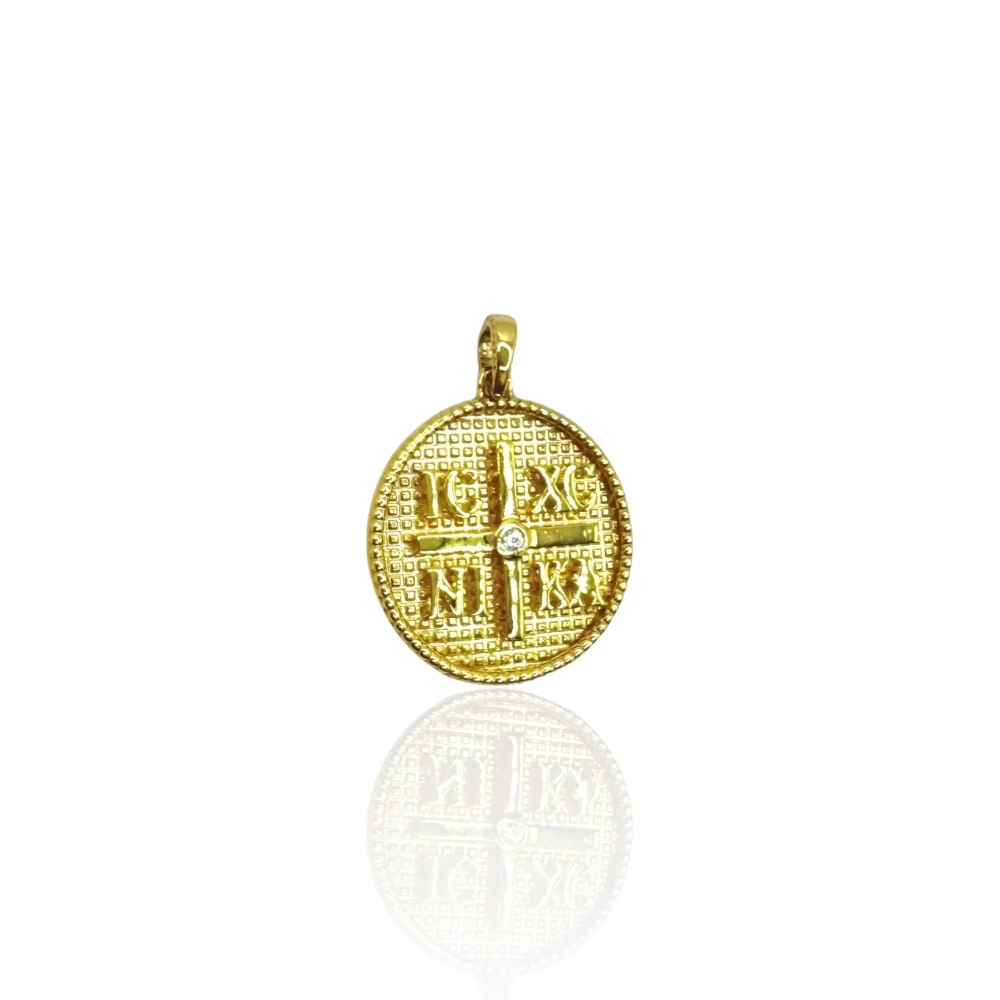 9K, Χρυσό, Κωνσταντινάτο, Διπλής Όψεως με Ζιργκόν, P567KR