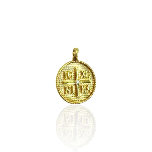 9K, Χρυσό, Κωνσταντινάτο, Διπλής Όψεως με Ζιργκόν, P567KR