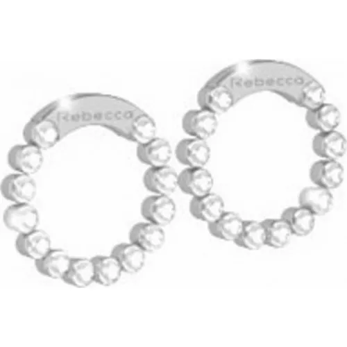 REBECCA Diana Earrings Silver Plated With Swarovski Crystals SDIOBB01