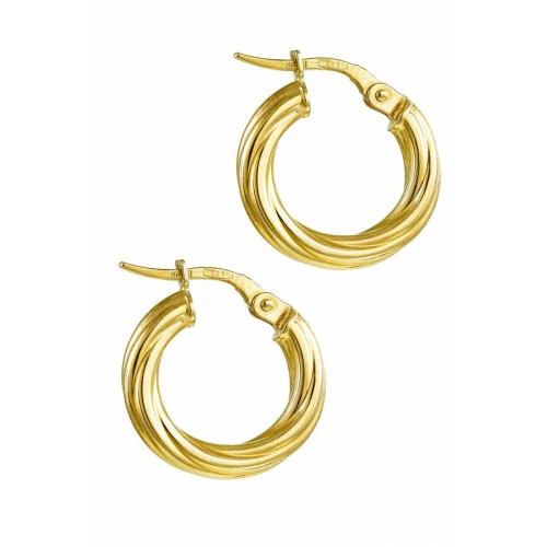 14K Χρυσά Σκουλαρίκια "Στριφτά" Κρίκοι SK119KR