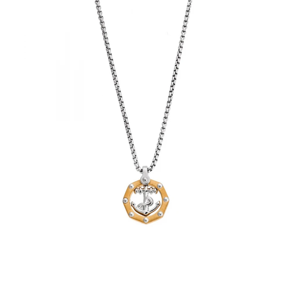 Senza Κολιέ Ασημ΄ί από Ατσάλι με Άγκυρα SSD5593SR