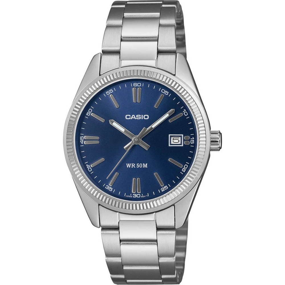Casio Timeless με Μπρασελέ από Ανοξείδωτο Ατσάλι σε Ασημί Τόνο UTP-1302PD-2A1VEF