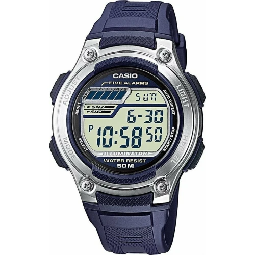CASIO Collection με Μπλε Λουράκι από Καουτσούκ W-212H-2AVES