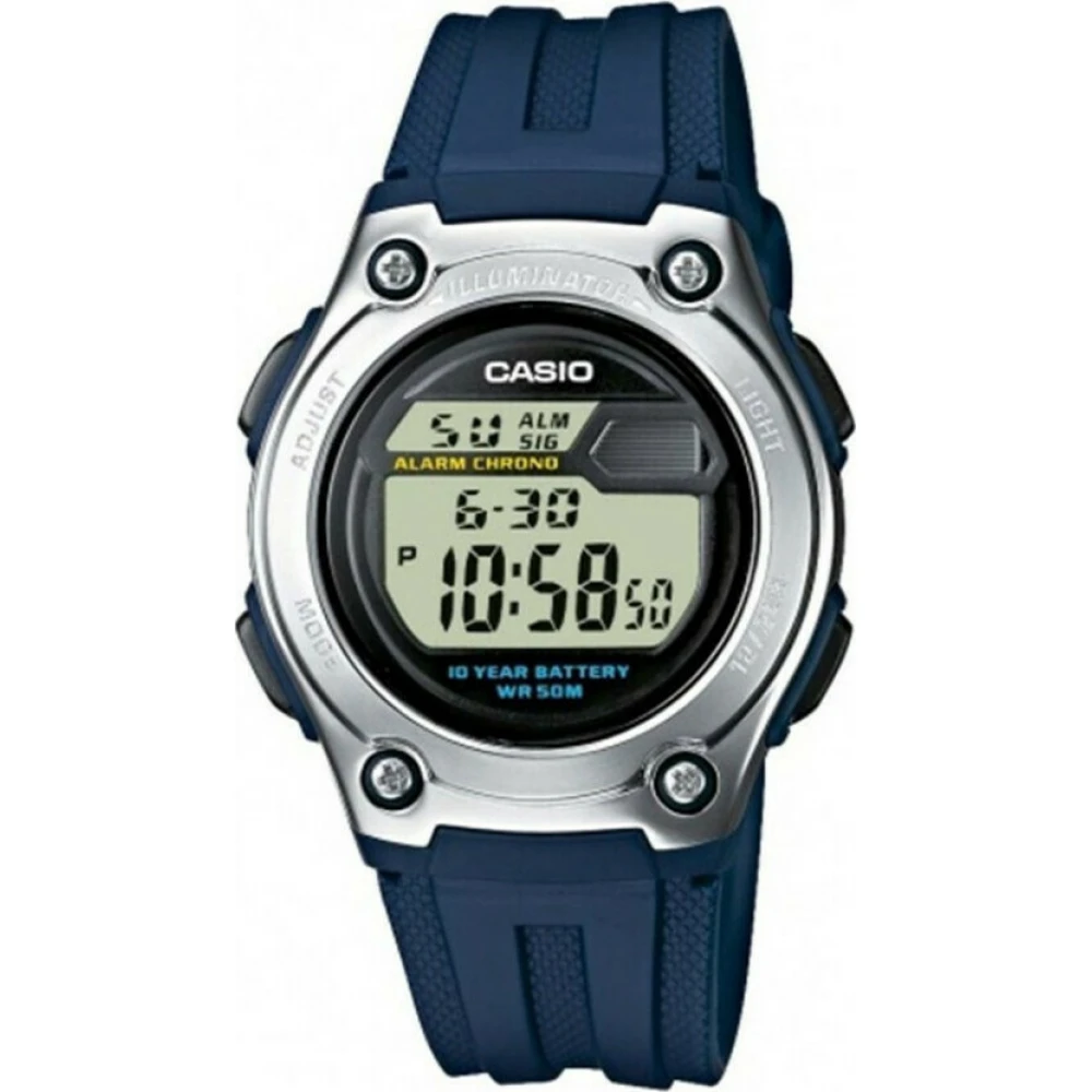 CASIO Collection με Μπλε Λουράκι από Καουτσούκ W-212H-2AVES