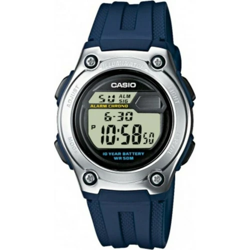 CASIO Collection με Μπλε Λουράκι από Καουτσούκ W-212H-2AVES