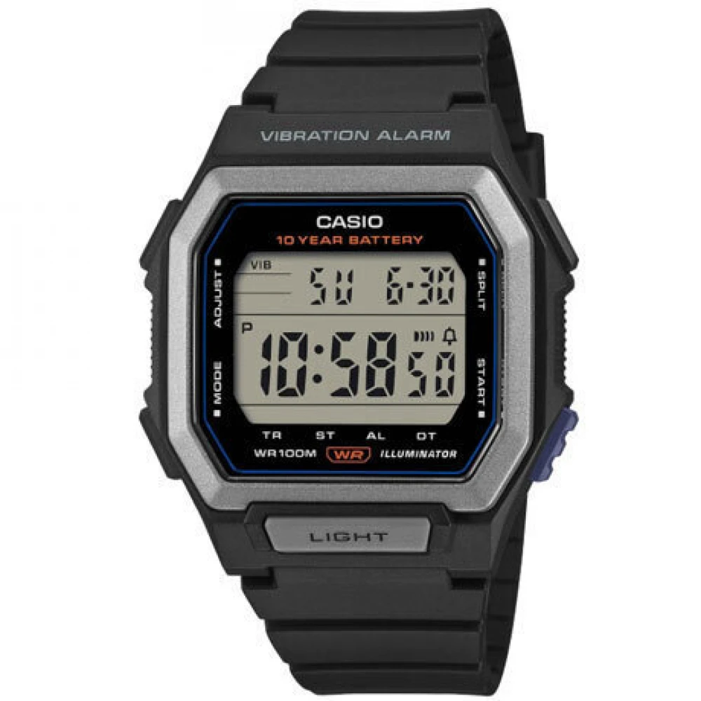 CASIO Timeless με Μαύρο Λουράκι από Καουτσούκ W-738H-1AVEF