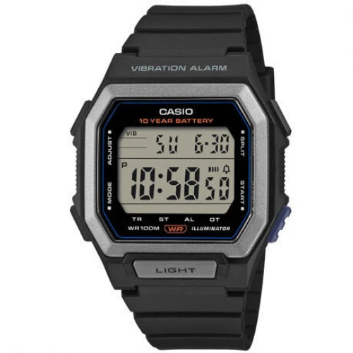 CASIO Timeless με Μαύρο Λουράκι από Καουτσούκ W-738H-1AVEF