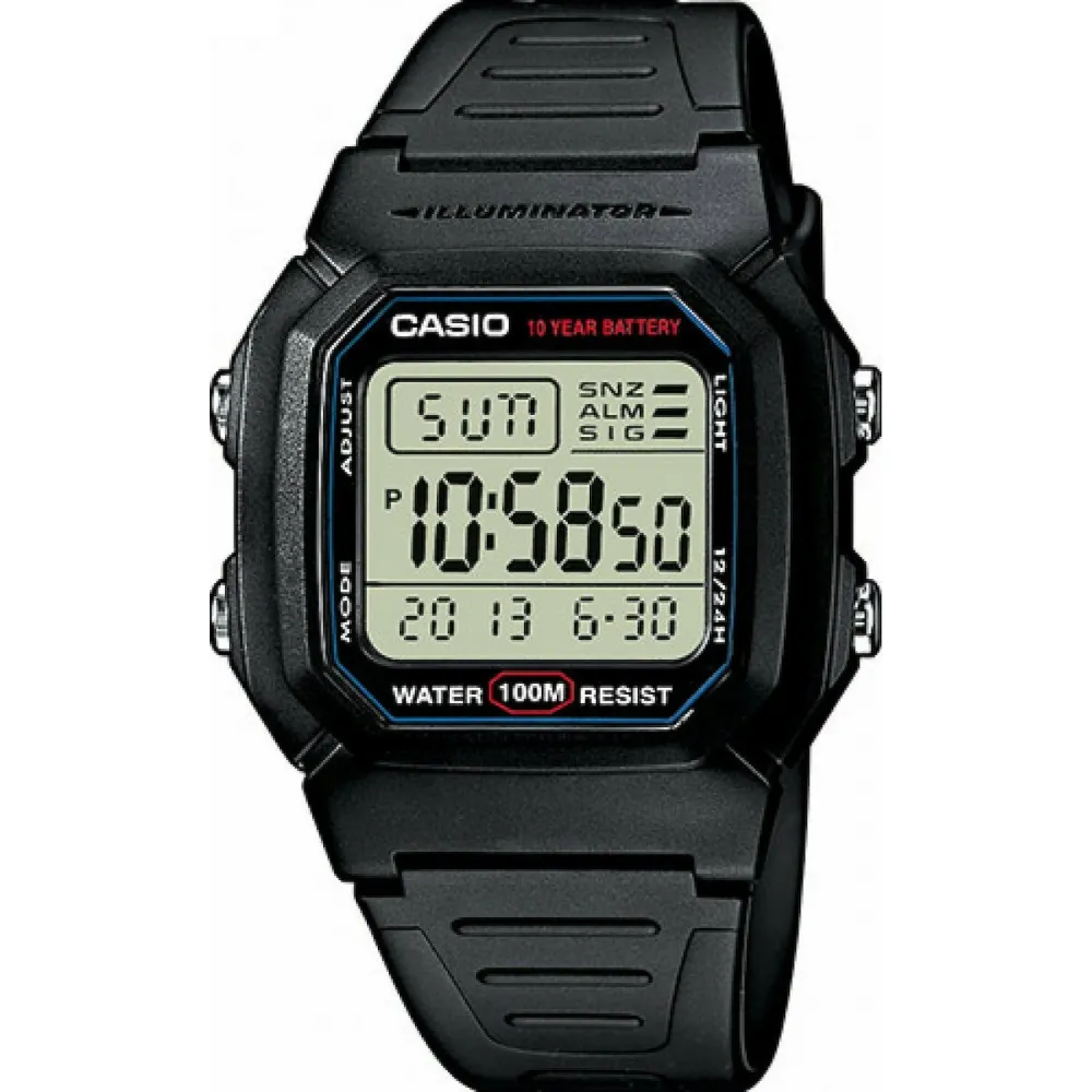 CASIO Collection Black Rubber Strap W-800H-1AVES