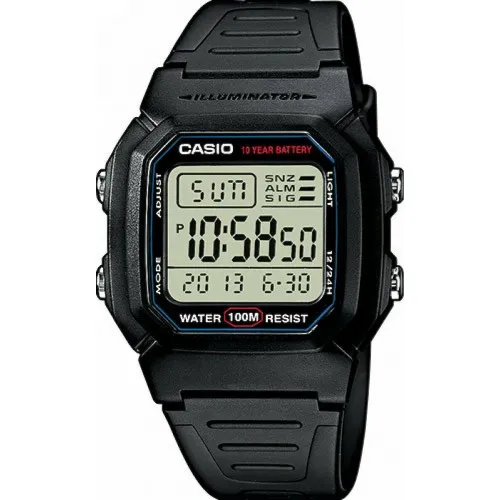 CASIO Collection Black Rubber Strap W-800H-1AVES