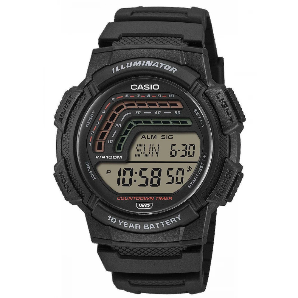 CASIO Timeless με Μαύρο Λουράκι από Καουτσούκ ΅WS-1800-1AVEF