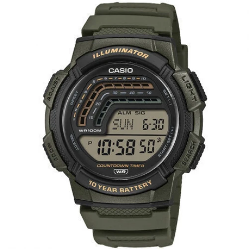 CASIO Timeless με Λαδί Λουράκι από Καουτσούκ ΅WS-1800-3AVEF