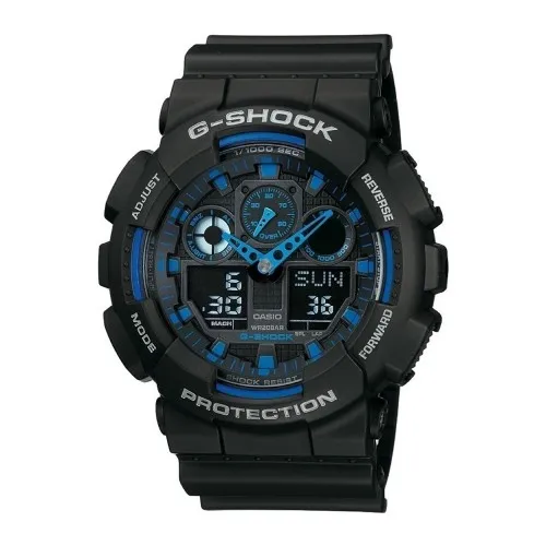 CASIO G-Shock Μαύρο με λουράκι από καουτσούk GA-100-1A2