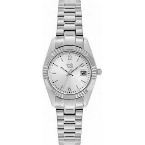 VISETTI City Link Crystals Silver Stainless Steel Bracelet ZE-367SS