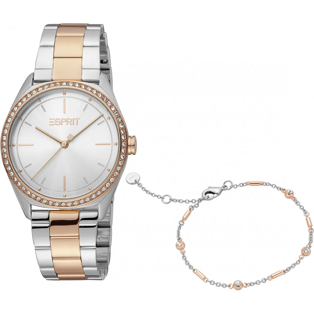 ESPRIT Aubrey Two Tone Set Watch Stainless Steel Bracelet ES1L289M0095