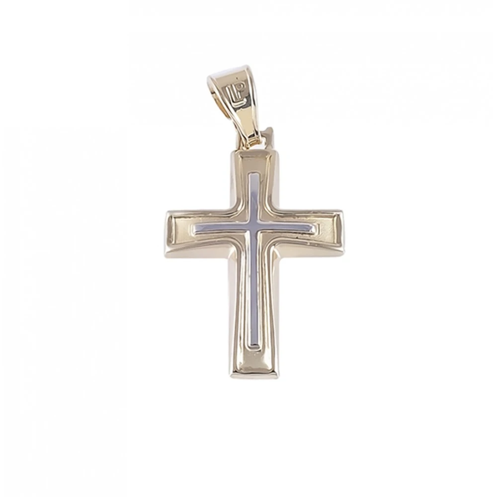 14K Χρυσός Δίχρωμος Σταυρός ST5076O