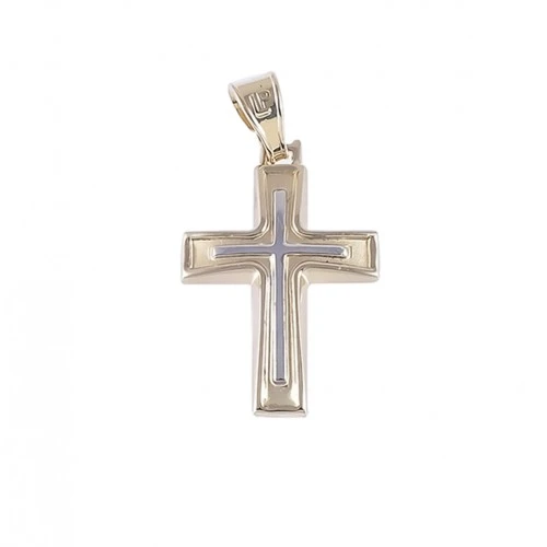14K Χρυσός Δίχρωμος Σταυρός ST5076O
