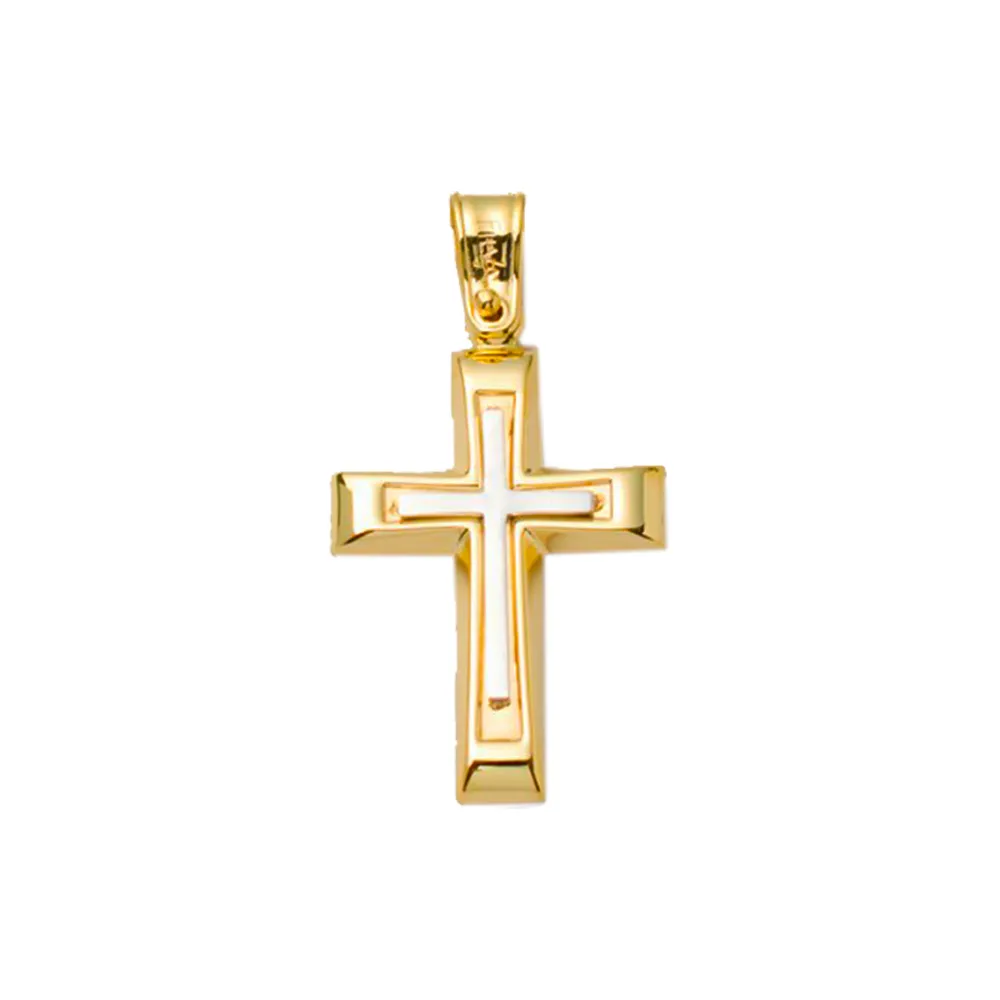 14Κ Χρυσός Δίχρωμος Σταυρός 025582
