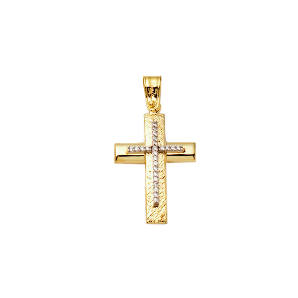 14Κ Χρυσός Σταυρός με Ζιργκόν 025584