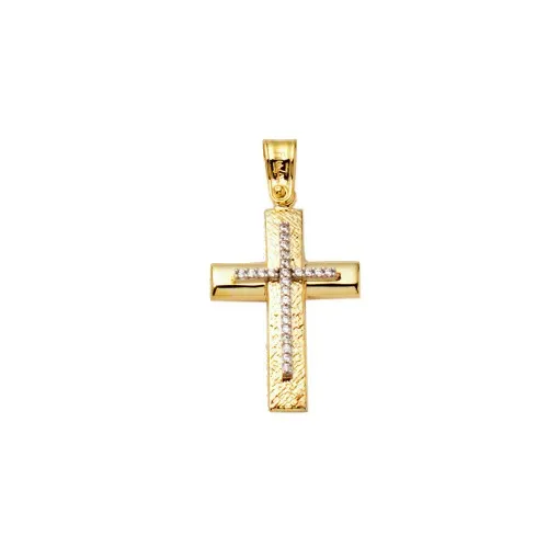14Κ Χρυσός Σταυρός με Ζιργκόν 025584