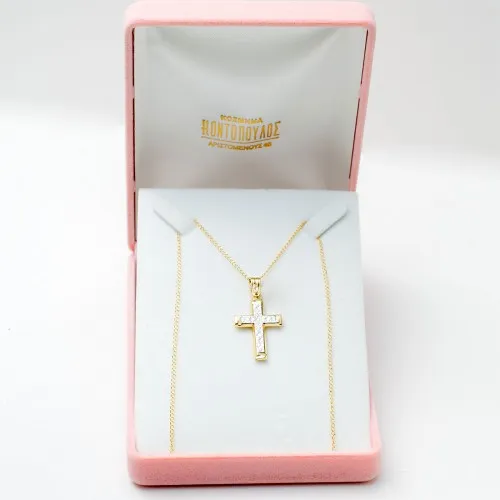 14Κ Χρυσός Δίχρωμος Σταυρός  028082