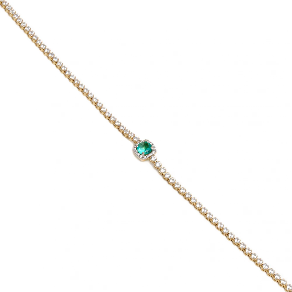 14K Χρυσό Βραχιόλι με Ριβιέρα και Ζιργκόν 028590F