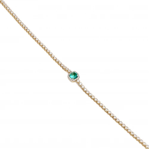 14K Χρυσό Βραχιόλι με Ριβιέρα και Ζιργκόν 028590F