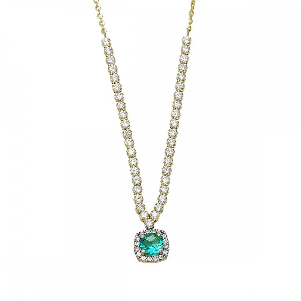 14K Χρυσό Κολιέ με Ζιργκόν 029108F