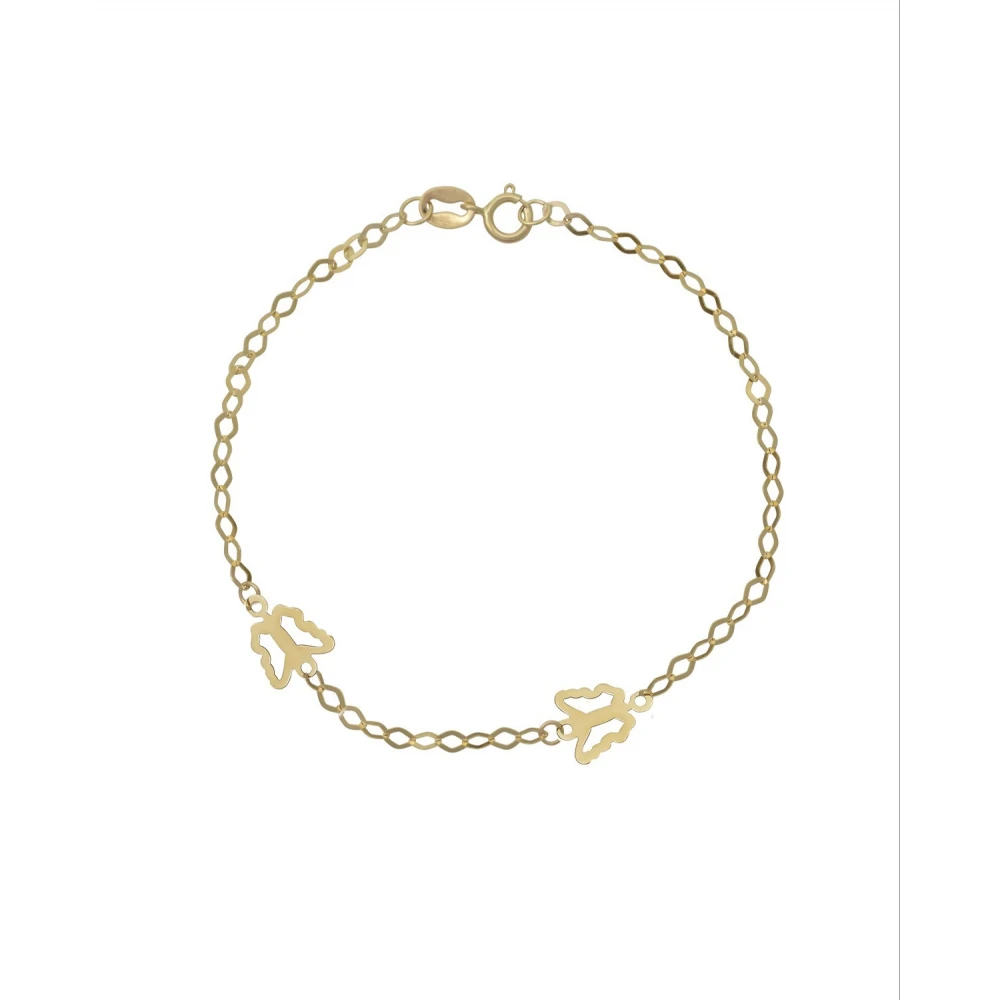 9K Χρυσό Bραχιόλι με "Πεταλούδες" 030978FV