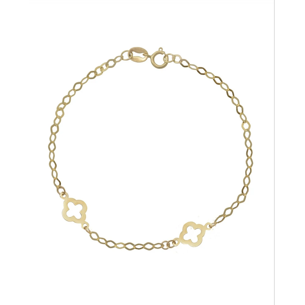 9K Χρυσό Bραχιόλι με "Δύο Σταυρούς" 030980FV