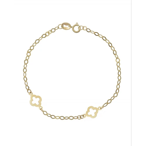 9K Χρυσό Bραχιόλι με "Δύο Σταυρούς" 030980FV