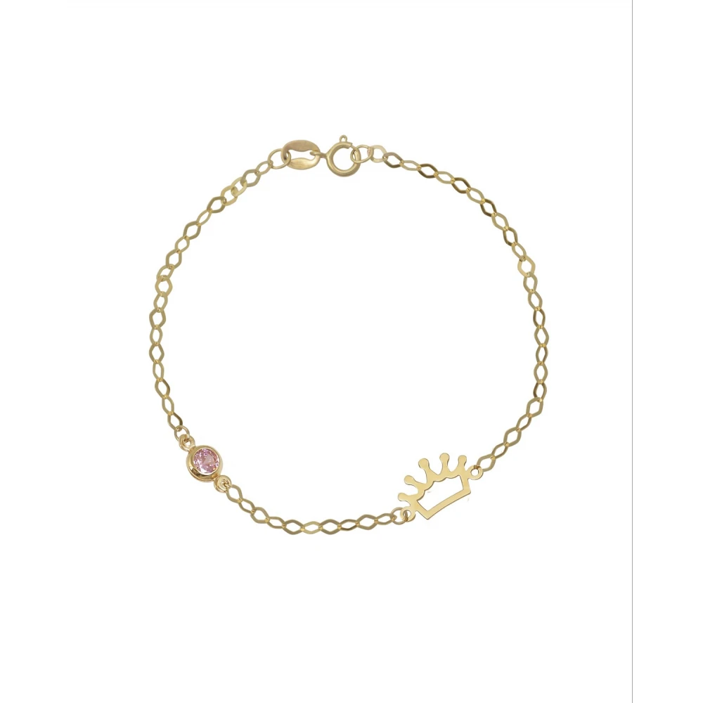 9K Χρυσό Bραχιόλι με "Κορώνα" και Ζιργκόν 031112FV