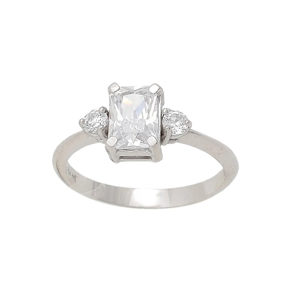 14K Λευκόχρυσό Δαχτυλίδι με Ζιργκόν 0342L1