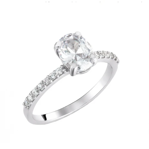 14K Λευκόχρυσό Δαχτυλίδι με Ζιργκόν 0351L1