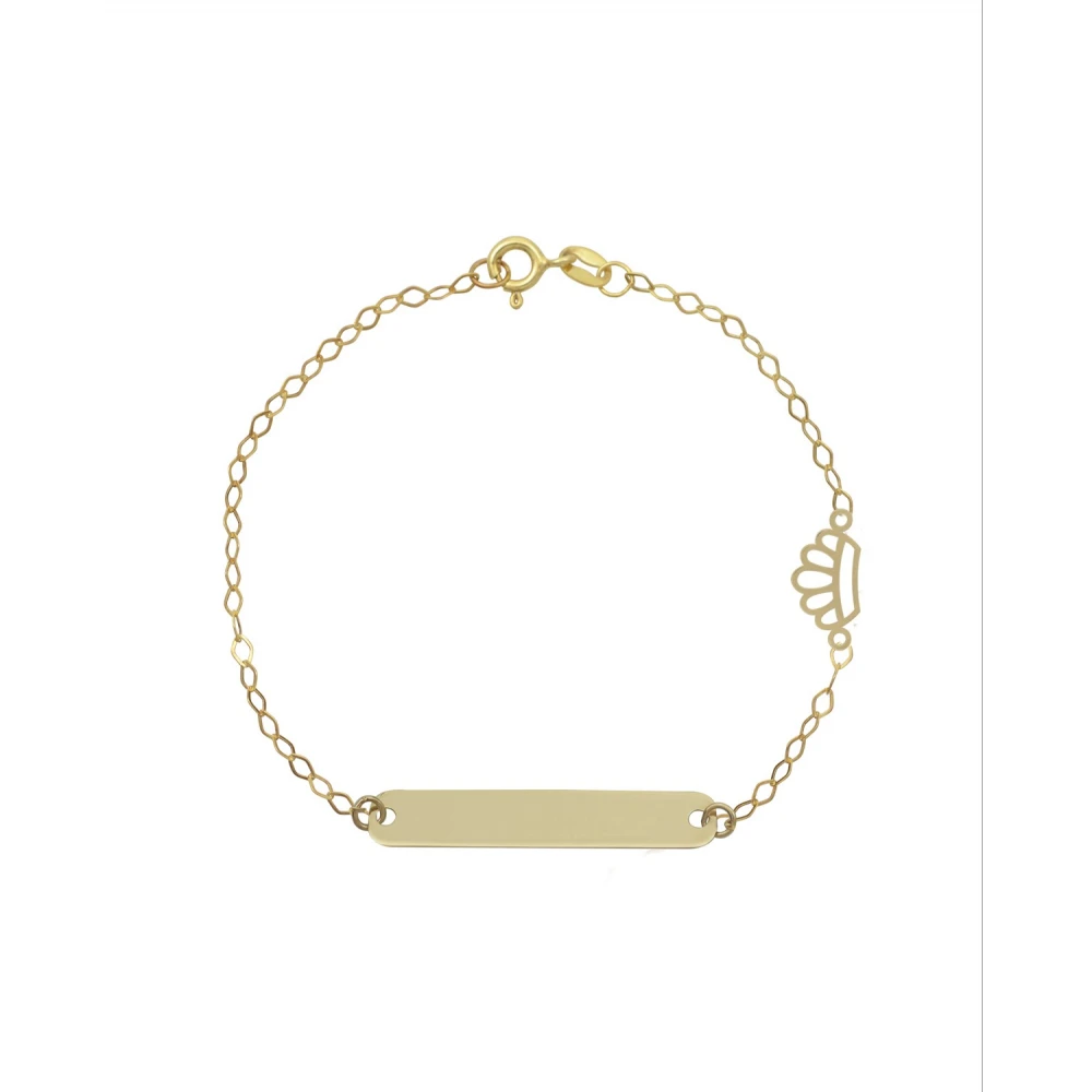 9K Χρυσό Bραχιόλι με Ταυτότητα και "Κορώνα" 039115FV