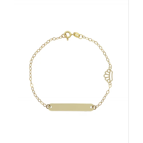 9K Χρυσό Bραχιόλι με Ταυτότητα και "Κορώνα" 039115FV