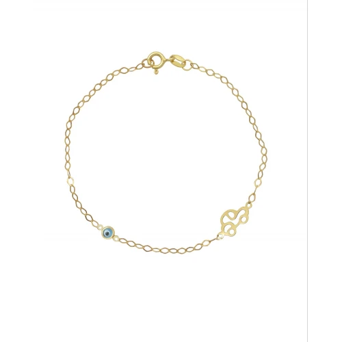 9K Χρυσό Bραχιόλι με "Αυτοκινητάκι" και "Ματάκι" 039120FV