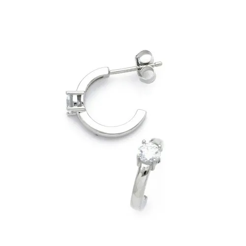 925 Ασήμι Σκουλαρίκια Καρφωτά Μονόπετρο με Ζιργκόν 04-05-2984