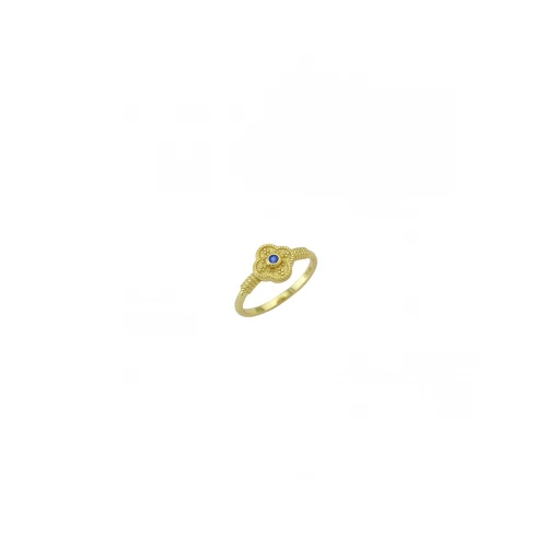 925 Ασήμι Βυζαντινό Επιχρυσωμένο Δαχτυλίδι με Ζιργκόν 04044075