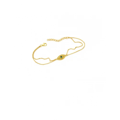 925 Ασήμι Βυζαντινό Επιχρυσωμένο Βραχιόλι με Ζιργκόν 04061909