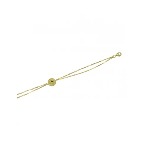 925 Ασήμι Βυζαντινό Επιχρυσωμένο Βραχιόλι με Πράσινο Ζιργκόν 04061935SU